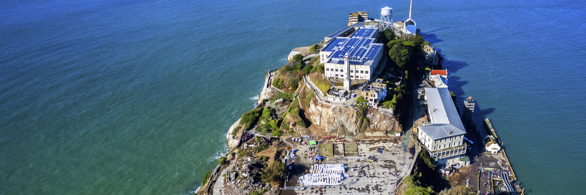 Picturesque Alcatraz Island as seen from above