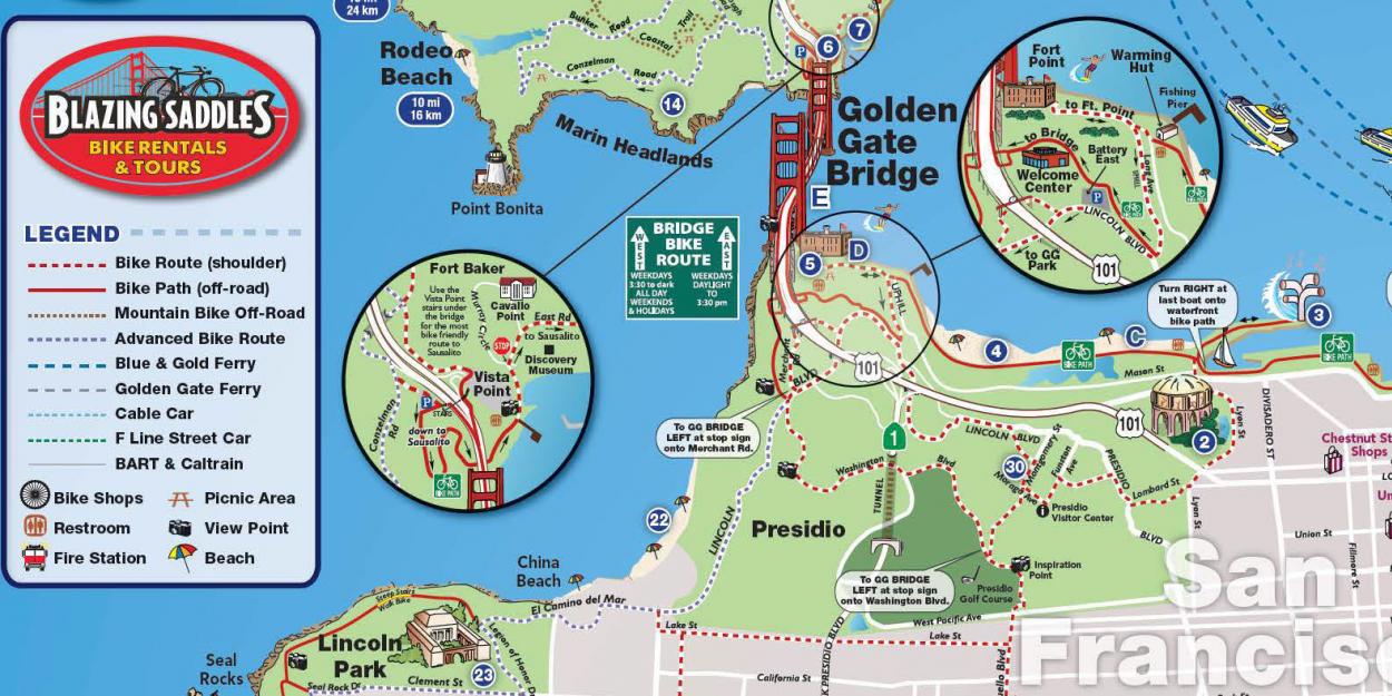 Maps And App For Biking In San Francisco Blazing Saddles