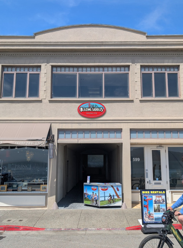 Blazing Saddles Sausalito bike rental location near the waterfront.