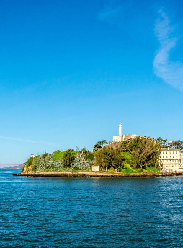 Stunning Alcatraz Island on a perfect summer day