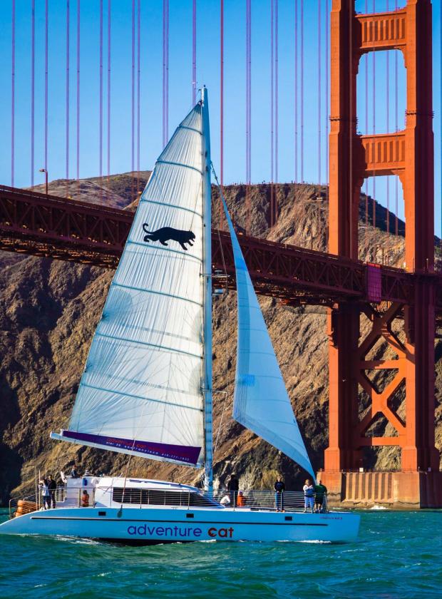 Sailing under the Golden Gate Bridge