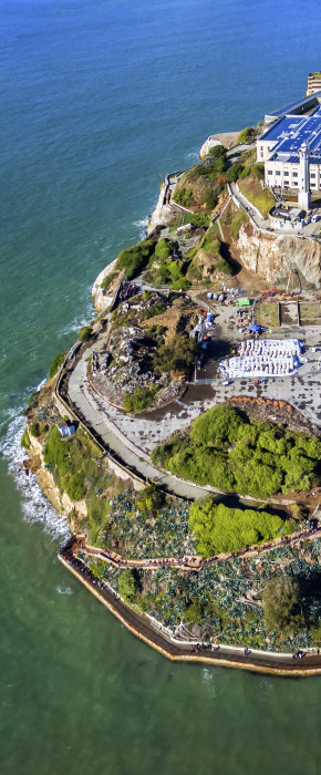 Picturesque Alcatraz Island as seen from above